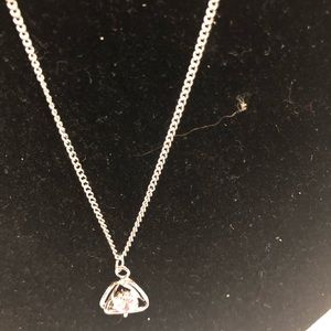 Triangle charm paparazzi necklace light pink stone